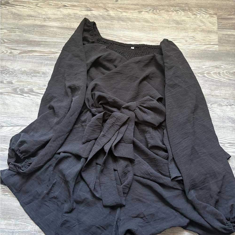 Elegant Black Wrap Romper